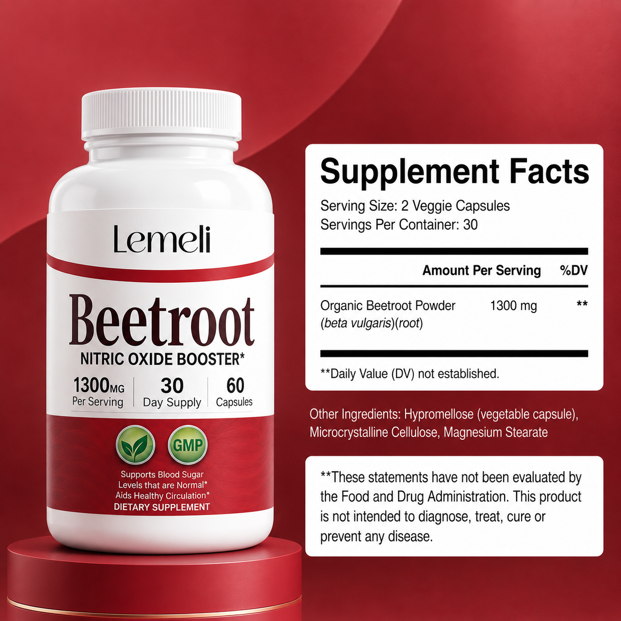 Beetroot 1300mg - Nitric Oxide Booster