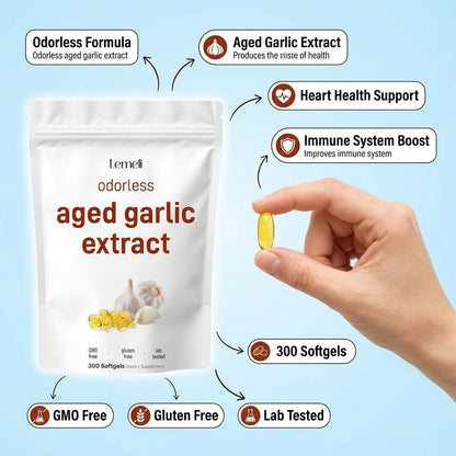Aged Garlic Extract - 7500mg Odorless - Lemeli