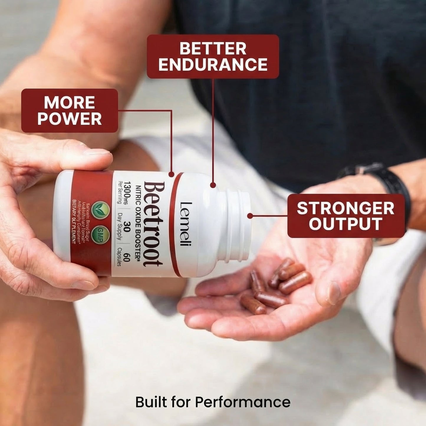 Beetroot 1300mg - Nitric Oxide Booster - Lemeli