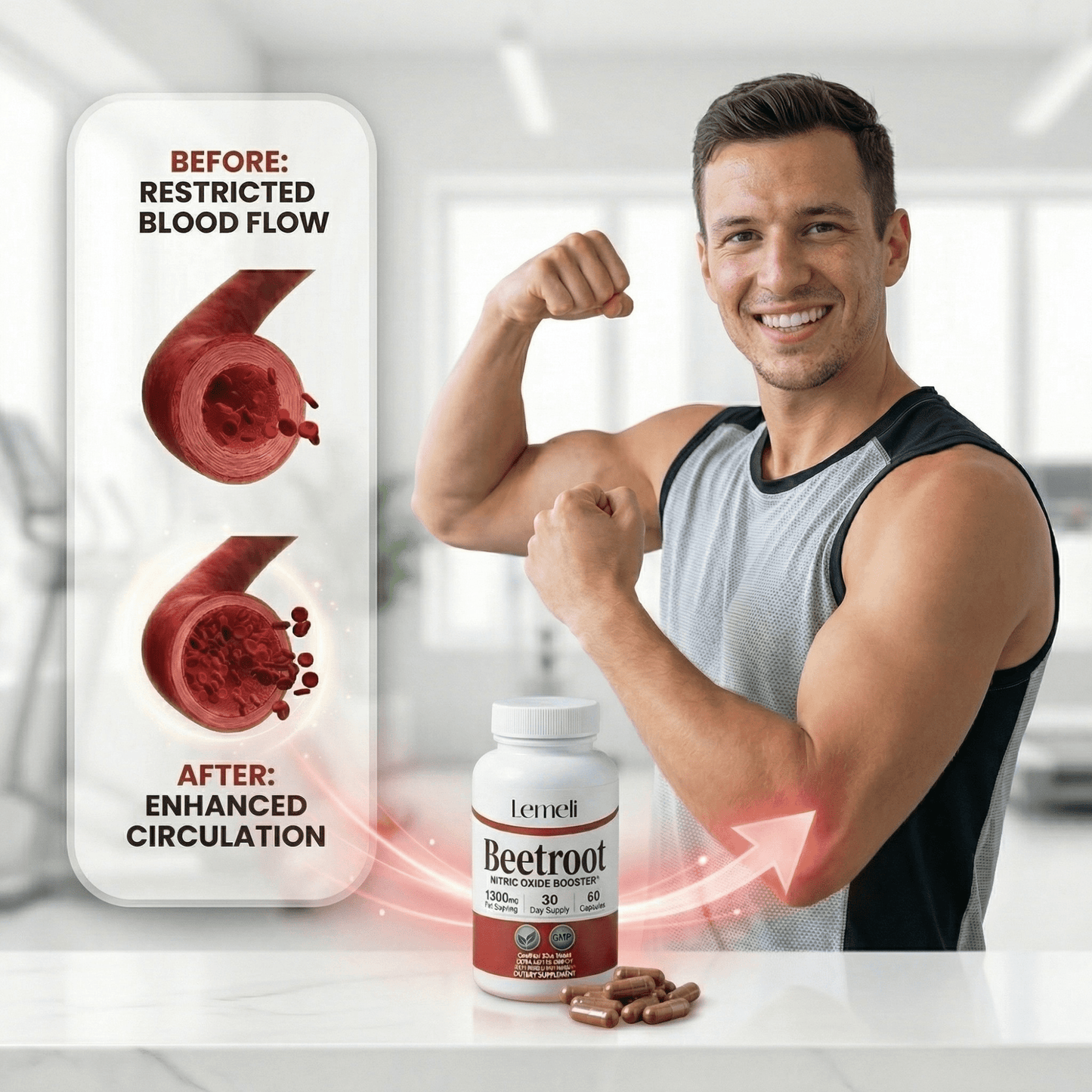 Beetroot 1300mg - Nitric Oxide Booster - Lemeli