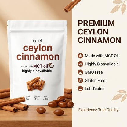 Ceylon Cinnamon 7200mg Equivalent with MCT Oil - Lemeli
