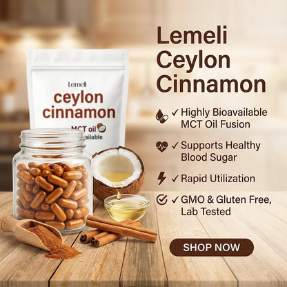 Ceylon Cinnamon 7200mg Equivalent with MCT Oil - Lemeli