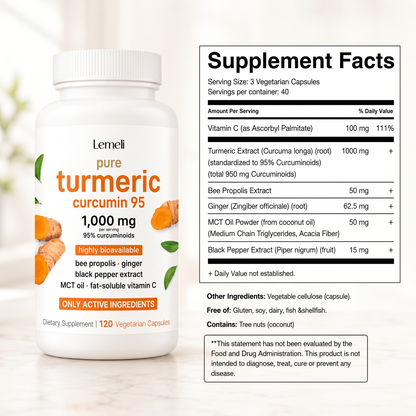 Turmeric Curcumin Herbal Complex Black Pepper & MCT Oil – 120 Capsules