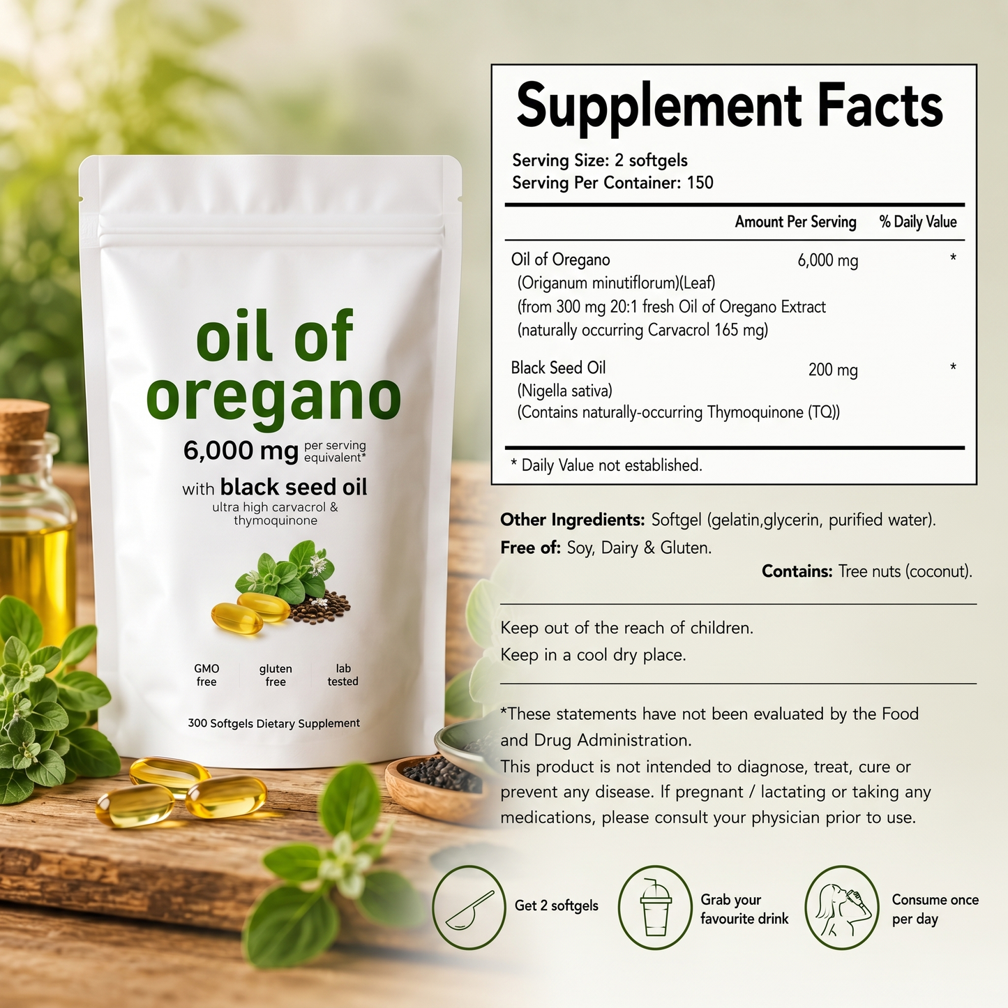 Lemeli Oil Of Oregano & Black Seed Oil