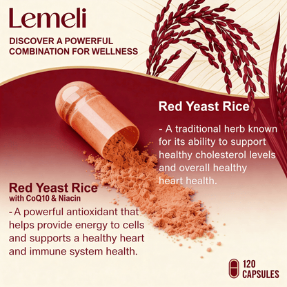 Red Yeast Rice - Ultimate Cholesterol Support & Heart Health - Lemeli