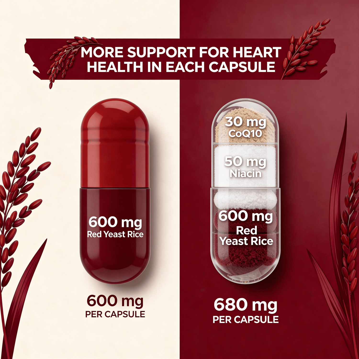 Red Yeast Rice - Ultimate Cholesterol Support & Heart Health - Lemeli
