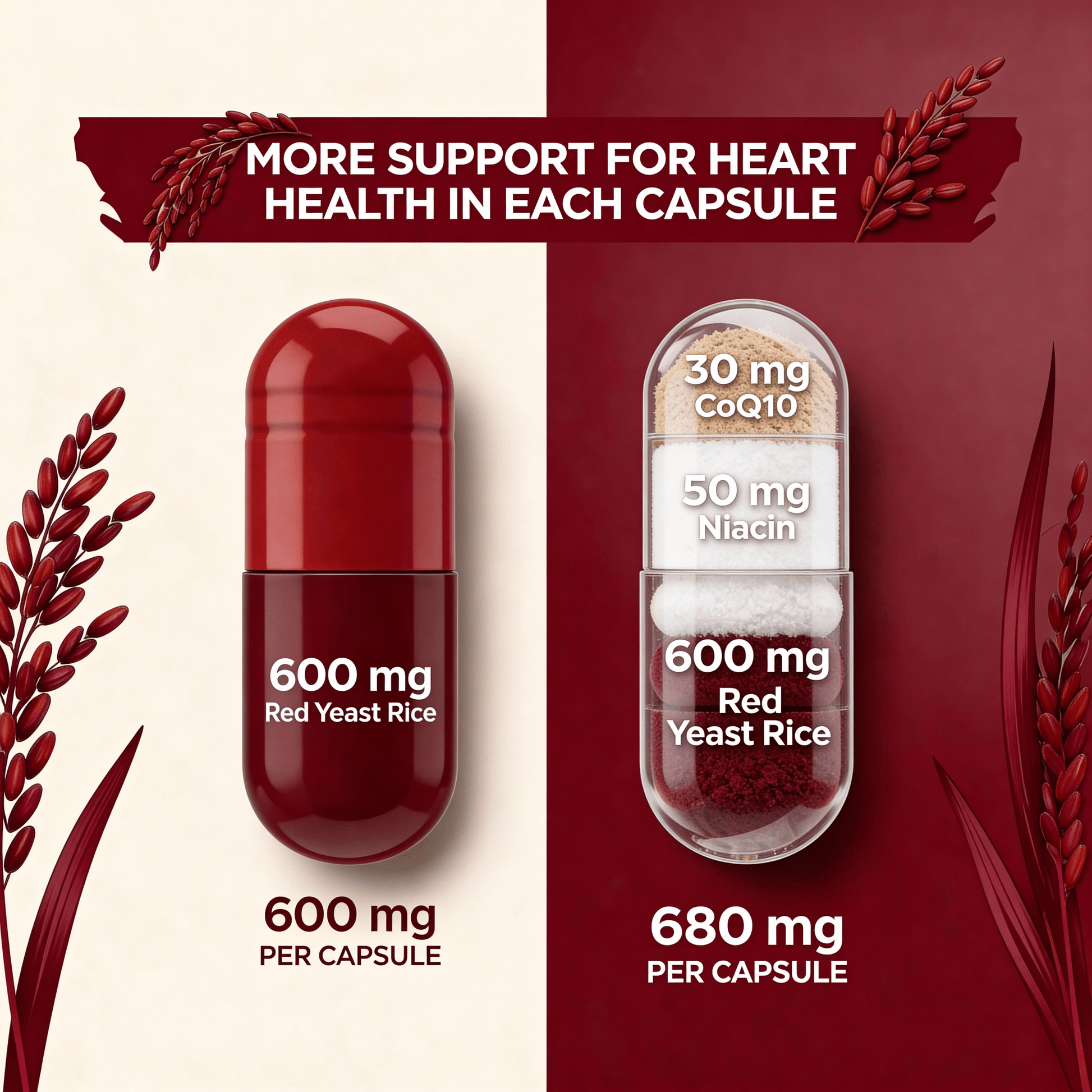 Red Yeast Rice - Ultimate Cholesterol Support & Heart Health - Lemeli