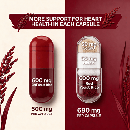 Red Yeast Rice - Ultimate Cholesterol Support & Heart Health - Lemeli