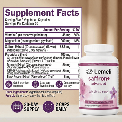 Saffron+ - Natural Mood Booster - Lemeli