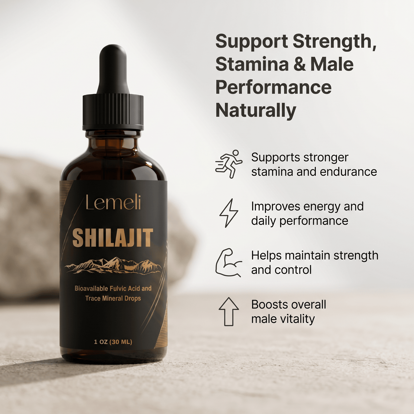 Shilajit 30ml – Male Performance & Power Booster - Lemeli