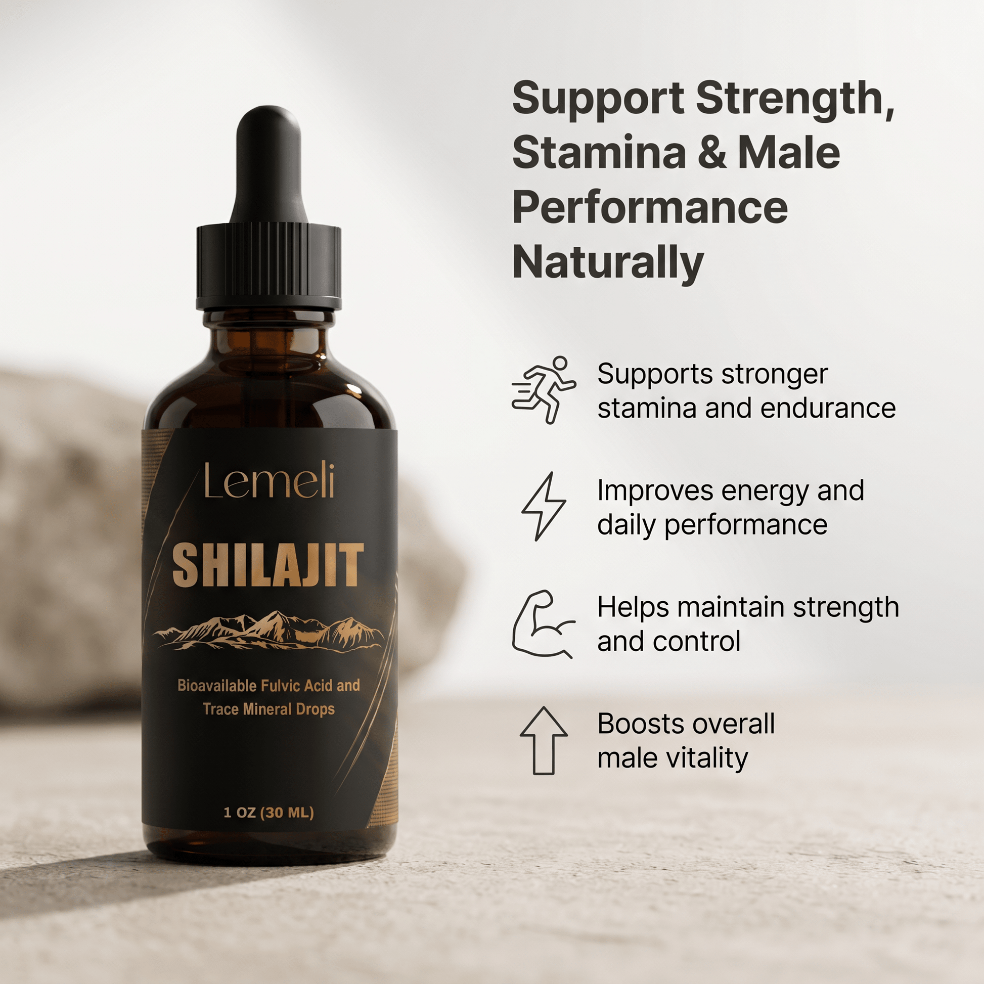 Shilajit 30ml – Male Performance & Power Booster - Lemeli