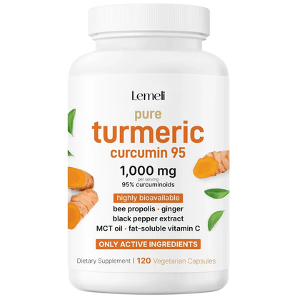 Turmeric Curcumin Herbal Complex Black Pepper & MCT Oil – 120 Capsules - Lemeli