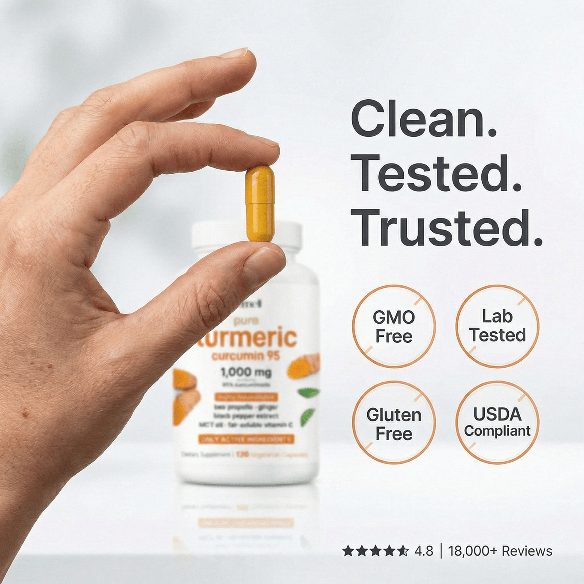 Turmeric Curcumin Herbal Complex Black Pepper & MCT Oil – 120 Capsules - Lemeli