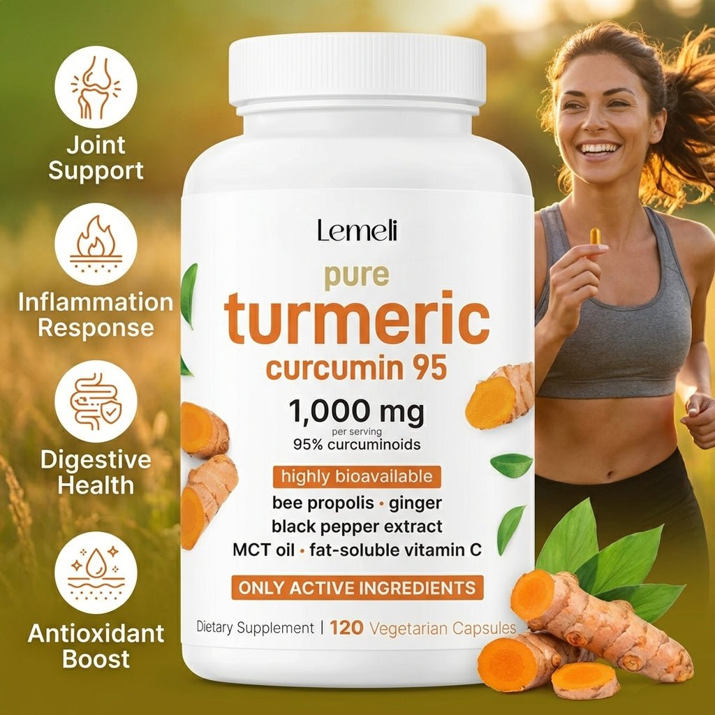 Turmeric Curcumin Herbal Complex Black Pepper & MCT Oil – 120 Capsules - Lemeli