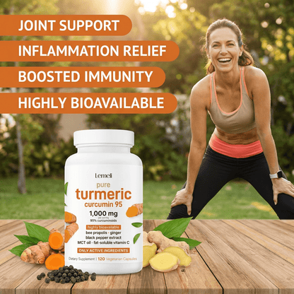 Turmeric Curcumin Herbal Complex Black Pepper & MCT Oil – 120 Capsules - Lemeli