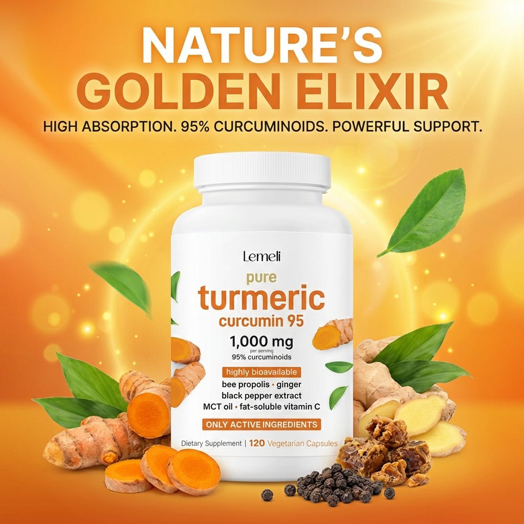 Turmeric Curcumin Herbal Complex Black Pepper & MCT Oil – 120 Capsules - Lemeli
