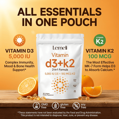 Vitamin D3+K2 the 2 - in - 1 Formula - Lemeli