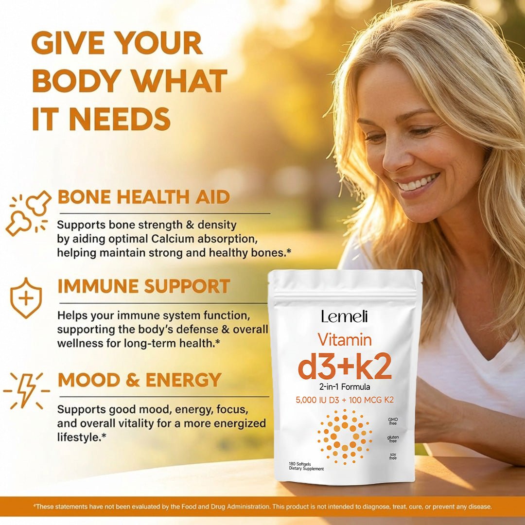 Vitamin D3+K2 the 2 - in - 1 Formula - Lemeli